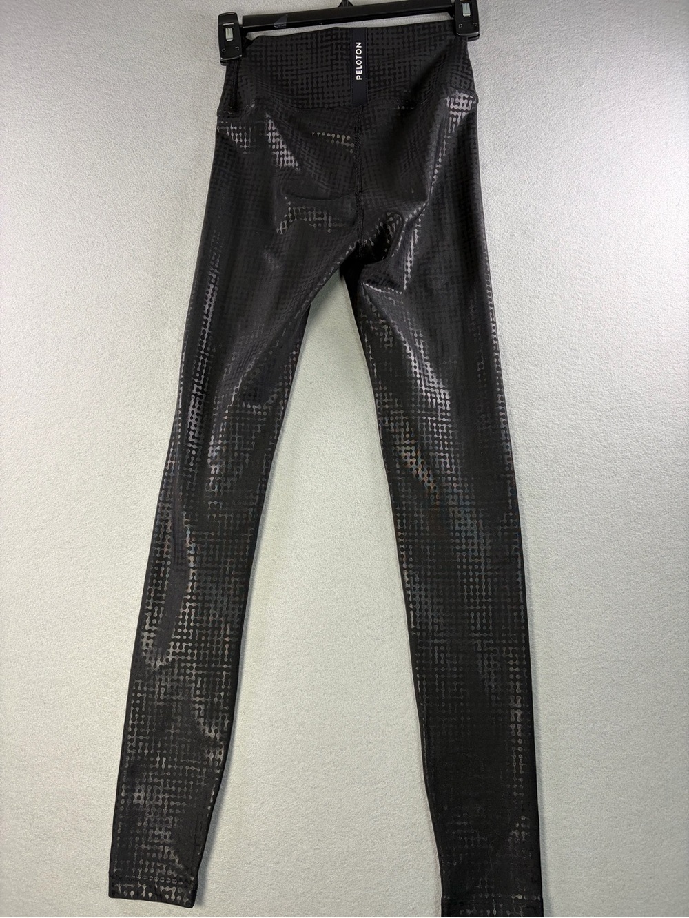 Peloton Black Shiny Grid-Pattern Leggings